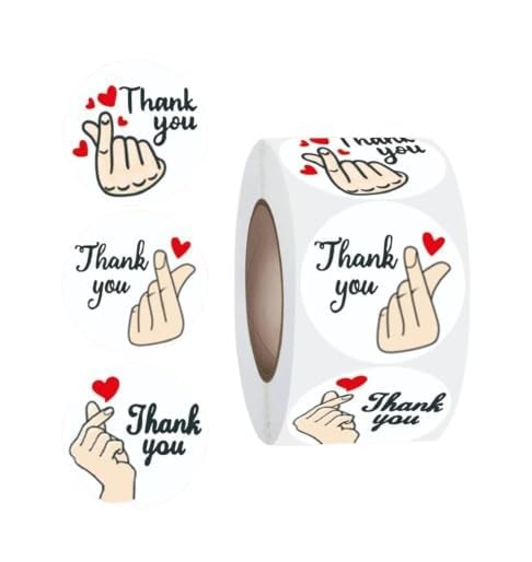 Image of 1000pcs Watercolor Thank You Stickers, Round Thank You Adhesive Sticker for Small Business Wedding Supplies Packing Stickers Gift Wrap (2, Thank You Stickers)