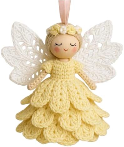 Kit Fai Da Te Angeli Di Natale Con Perline In Legno Di Quercia, Ornamenti Fai Da Te Per Albero E Casa - 2