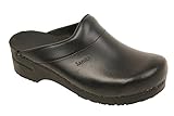MIT ALKOHOL ZU REINIGEN! Sanita Herren Karl PU open Clogs, Schwarz (Black 2), 41 EU