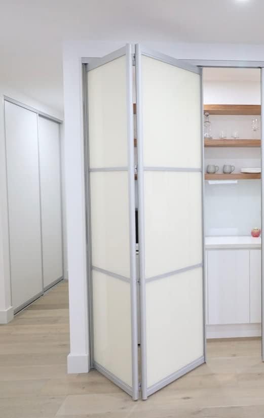 SOLTAIREJACO Wärdrobe Sliding Folding Döor Fitting/Wardrobe Two Door bi-fold Fitting/Wardrobe Sliding Folding 20 kg per Panel 8 ft Track Folding Door fiting