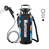 Hurmovae Portable Shower, 2.1Gallon (8L) &10 Spray Modes | Pressurized Beach Shower for Camping Travel & Sand, Camping Shower, Surf Shower, Portable Water Sprayer, Nylon Insulated Cover, Orange