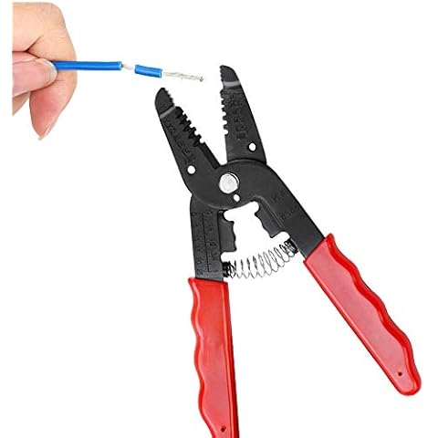D-Orange 6 inch Wire Stripper and Cutter, Wire Stripper Multi-Function Tool for Wires 10-18AWG (0.9-5.5mm²), Red Cover