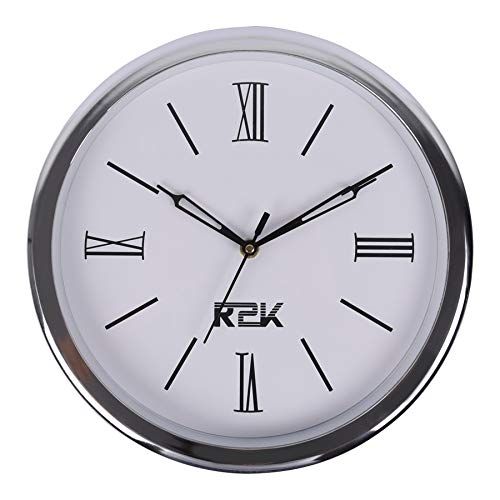 Buy R2K Round Plastic Wall Clock (25 cm x 25 cm x 4 cm) (Silver) Online