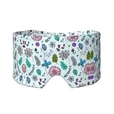 Máscara de ojeras para dormir con estampado de flores de garabatos de colores, transpirable, ajustable, mantiene el calor, sombreado, ayuda cómoda