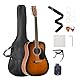 VEVOR Dreadnought Akustik Gitarre, 1041,4 mm, Akustische Gitarre Set Anfängerpaket mit Gigbag, Stimmgerät, Gurt, Saiten, Plektren, Kapodaster, Palisandergriffbrett, für Erwachsene, Sunburst