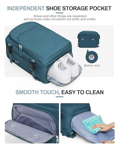 VGCUB Travel Backpack for Women Men Large Work Gym Frontier Airlines Personal Item Bag Business Airport lightweight Daypack Carry on Flight Approved Airplane Backpack Mochilas de Viaje Peacock Blue4