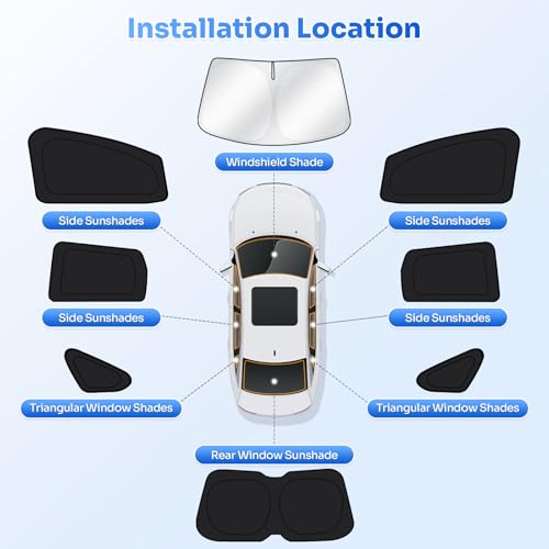 Image of Canvcle Window Shades for Honda CRV 2007-2011 CR-V Accessories Windshield Sun Shade Side Rear Window Covers Sunshade Sun Visor Shield Privacy Protection for Camping Keep Vehicle Cool Black 8PCS