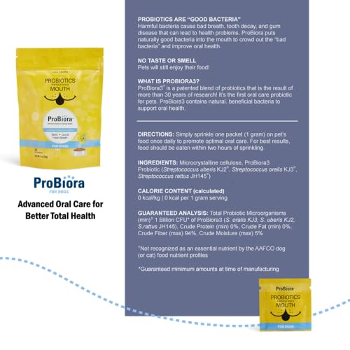 Probiora for Dogs | Dog Probiotic Supplement for Oral Care | Pet Probiotics to Reduce Bad Breath | Dog Nutritional Supplement for Dental Health | 30 Servings (Pouch) - Image 2