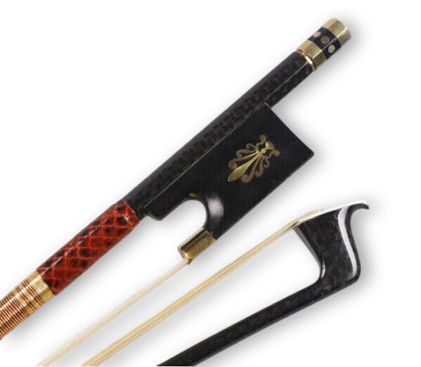 YoungMonic New Violin Bow 4/4 Pernambuco Level Carbon Fiber Stick Straight Performance Bow (4/4 Violin Bow)