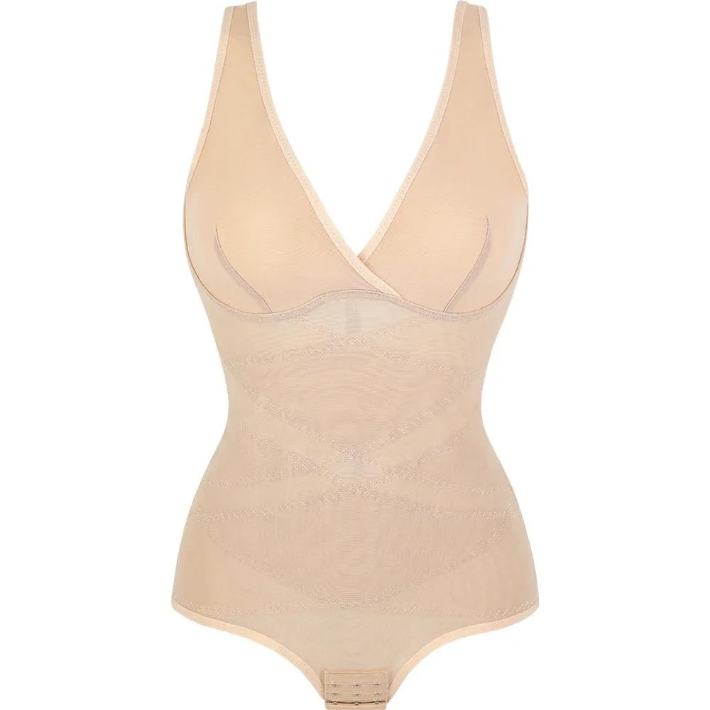 Genérico Fajas De Mujer Body Body Shapewear for Mujer Control de Barriga con Cuello en V Diseño Cruzado Butt Shaper Invisible