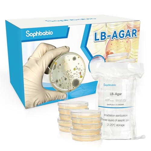LB Agar Plates – 10 Pre-Poured Sterile Petri Dishes + 15 Sterile Swabs – Fresh, Triple-Sealed for...