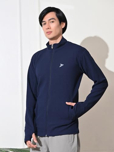 Image of FITINC Sportswear Sunscreen Jacket for Men | Anti-UV Sun Protection, Thumb Hole & CoolRush Tech - Gym, Running & Outdoor Activewear