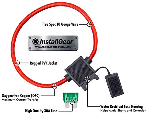 Installgear Atc Fuse Holder With 30A Fuse, 10 Gauge Ofc Power Wire (12 Pack) | For Car, Truck, Automotive, Marine, Industrial, And Rv #TOP1