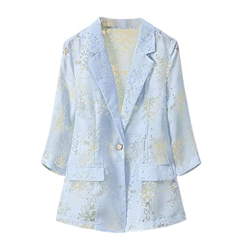 Blazer d'été mince haut de gamme en mousseline de soie fluide coupe italienne