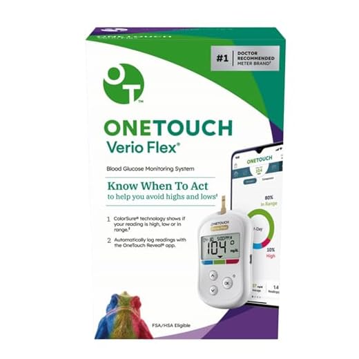 OneTouch Verio Flex Blood Glucose Meter | Glucose Monitor For Blood Sugar Test Kit | Includes Blood Glucose Monitor, Lancing Device, 10 Sterile Lancets, and Carrying Case