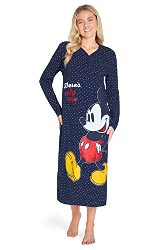 Disney Nachthemd Damen Langarm Nachtwäsche Damen und Teenager (XXL,...