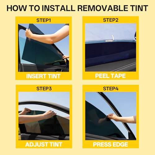 BOOGFILM Removable Front Door Window Tints for Tesla Model 3/Y/YL - Reusable Car Window Film for Front & Rear Side Windows, Easy to Install, No Bubbles, Sun Protection (20% VLT, Model Y-Rear Side) by BOOGFILM - Image 5