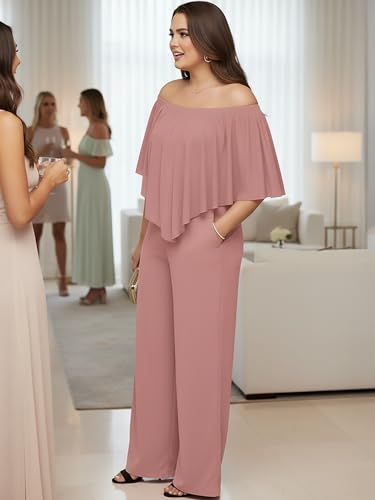 Image of KOH KOH Womens Long Pant Strapless Off Shoulder Pockets One Piece Jumpsuit