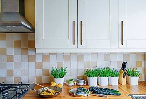 Image of Ravinte 1 Pack 7.38 inch Cabinet Pulls Brushed Brass Stainless Steel Kitchen Cupboard Handles Cabinet Handles 7.38 inch Length, 5 inch Hole Center