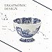 Portmeirion Blue Italian Footed Bowl | Made of Porcelain | Berries, Sweets, and Chocolate Bowl | Scalloped Edge | Measures 4.75-Inch | Dishwasher and Microwave Safe