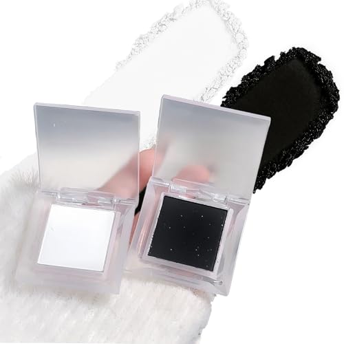 2 Pack Matte Black and White Eyeshadow Palette – Long-Lasting Sweatproof Eye Makeup for Women, Smooth Pressed Powder for Day & Night Looks, Hypoallergenic for Sensitive Skin