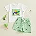 FYBITBO Toddler Baby Boy Mardi Gras Outfit Short Sleeve Crown Embroidery T-Shirt Tops Plaid Shorts Set Carnival Baby Clothes (White, 18-24 Months)