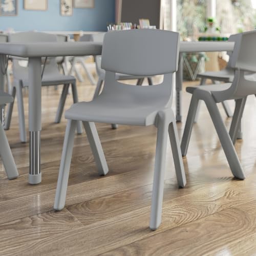 Image of Flash Furniture Stackable Plastic School Chair, Soft Gray, Set of 10