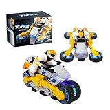 Electric Stunt Motorcycle Toy with Lights and Sound Effects, Dirt Bike Toys with Exclusive Sideways Glide,Gift for Kids 5-12 Universal Driving, Transforming Design,Whit