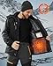 KEFITEVD Skijacke Herren Winter Arbeitsjacke Wasserdicht Winterjacke mit Kapuze Softshell Warm Gefütterte Funktionsjacke Schwarzgrau L
