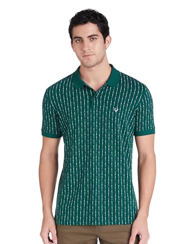 Image of Allen Solly Men's Polo T-Shirt | All-Over Print | Regular Fit | Cotton Comfort Feel | Smart Casual Wear