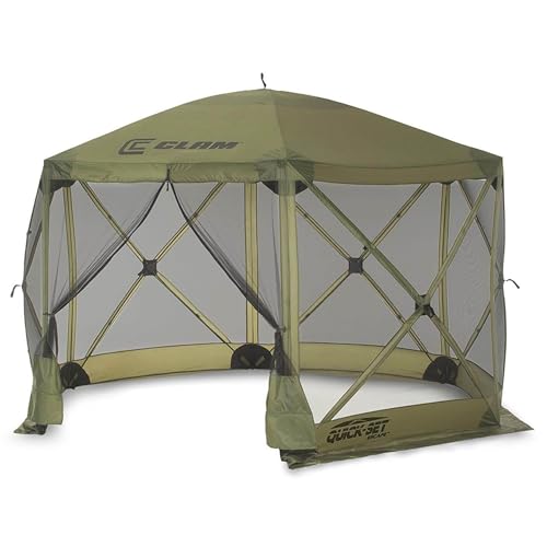 CLAM-Quick-Set-Escape-Portable-Pop-Up-Camping-Outdoor-Gazebo-Screen-Tent-Canopy-Shelter-and-Carry-Bag-with-3-Wind-and-Sun-Panels-Green CLAM Quick Set Escape Portable Pop Up Camping Outdoor Gazebo Screen Tent Canopy Shelter and Carry Bag with 3 Wind and Sun Panels Green