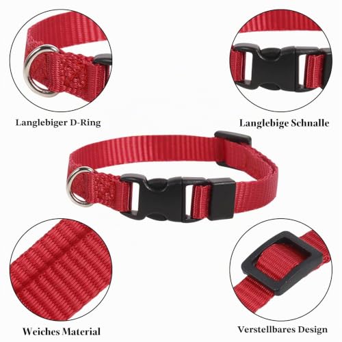 Yorgewd 12 Pack Welpenhalsbänder, Verstellbare Hundesicherheits ID-Halsbänder für Welpen, kleine Hunde und Katzen((Multicolor, 17-26CM))