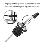 Ohtomber 12PCS Liquor Pour Spout - Stainless Steel Speed Tapered Olive Oil Alcohol Dispenser Pour Spouts for Liquor Bottles with Dust Caps, Bar Accessories Bar Tools - Image 3