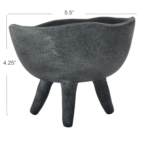 Image of Creative Co-Op Boho Terracotta Footed Bowl, Slate Grey