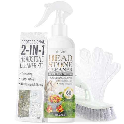 MCTRHG Headstone Cleaner for Graves, Tombstone & Headstone, Removes Dirt, Moss & Other Grime,...