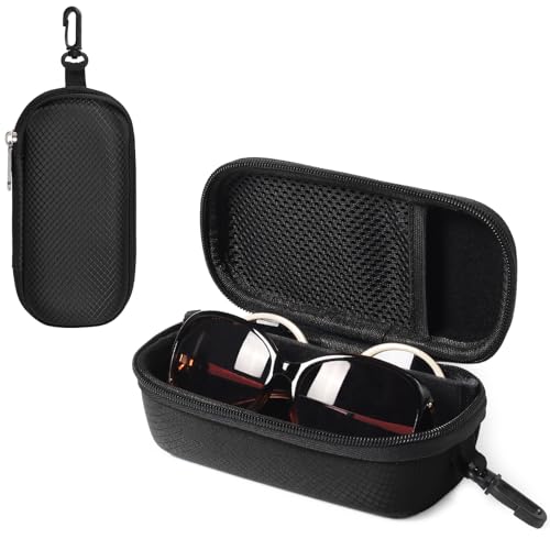 Image of Bukere Double Eyeglasses Case with Adjustable Slots, EVA Hard-shell Travel Dual Glasses Sunglasses Organizer for Men Women