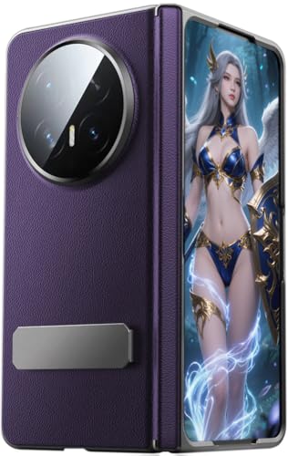 Étui en cuir de vache pour Honor Magic V6 coque de téléphone portable pliant violette