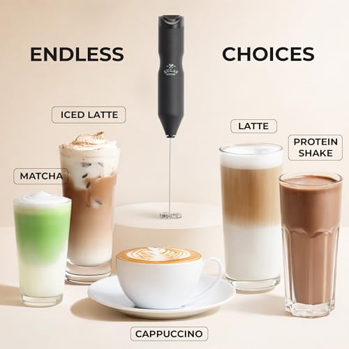 Image of Zulay Kitchen Powerful Frother Wand AA Batteries Included, Ultra Fast Handheld Drink Mixer, Comfort Milk Frother, Stainless Steel Whisker, Frother Handheld for Coffee, Protein & Matcha - Frothmate 2.0