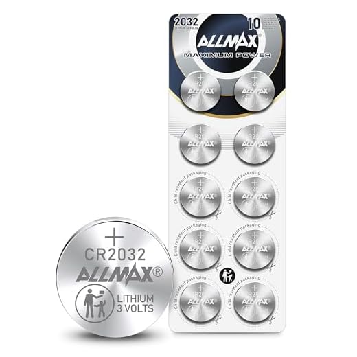 Allmax CR2032 Maximum Power Lithium Coin 3V Battery (10 Count) – Ultra Long-Lasting, 10-Year Shelf Life, Leakproof Design – Perfect for Key Fobs & Watches