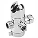 BE-TOOL Arm Mounted 3-Way Shower Diverter Valve 1/2 Inch Standard Interface Head Splitter with Integrated Handheld Showerhead Bracket for Rainfall Handheld Combo (Black)