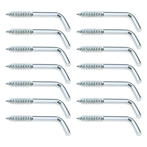 Emagtech BO7_EMT_69 100Pcs L Hook Screws Screw-In Hooks Screws Carbon Steel 7-Shaped Screws Right-Angle Hook cover