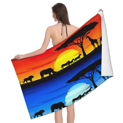 Serviette microfibre animaux pour camping et voyage sans sable