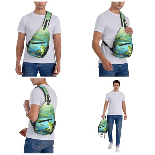Bolso cruzado estilo Sling para hombres y mujeres negro miniatura 7