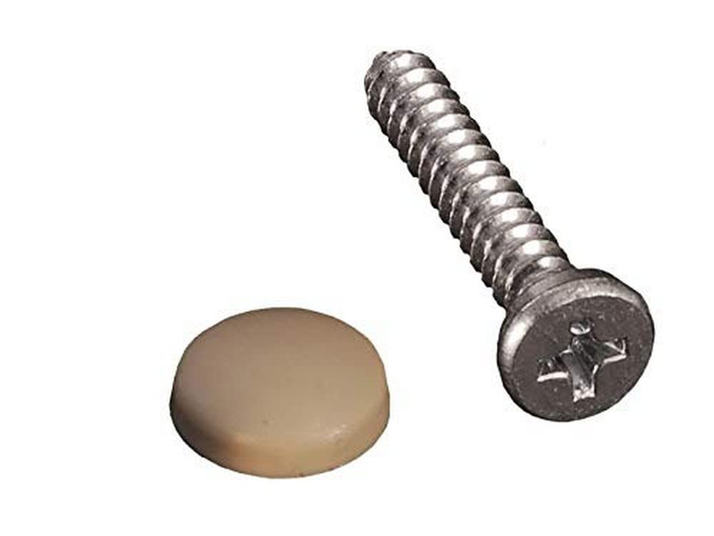 RV Designer H619, Dashboard Screws with Caps, Beige, 14 Per Pack, Interior Hardware