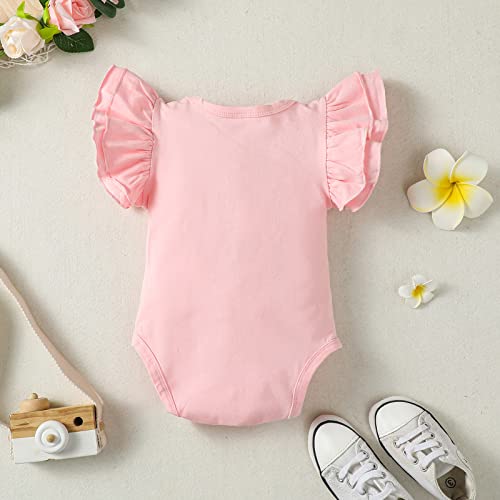 Baby Girl Solid Color Romper Infant Ruffle Sleeve Bodysuit One Piece Outfit Toddler Jumpsuit clothes3