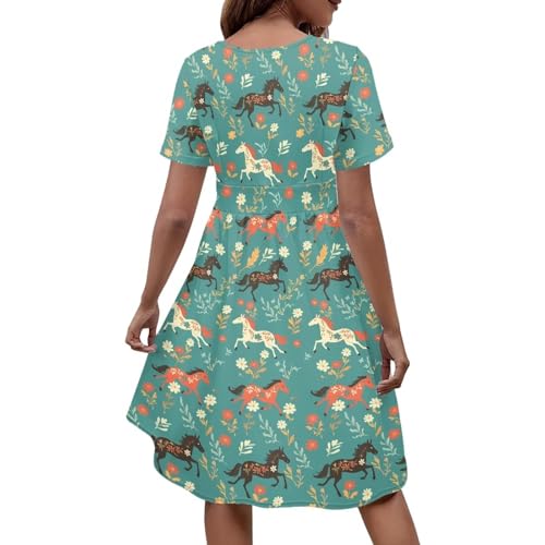 Image of Women's Summer Formal Dresses Short Sleeve Wrap V Neck Dresses Bridesmaid Wedding Guest Dress with Pockets