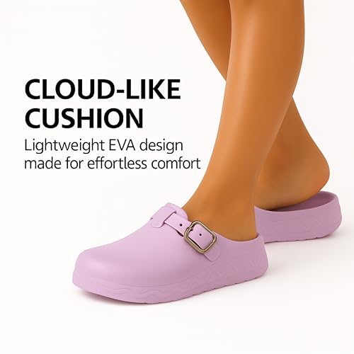 Image of ORTHO JOY Orthopedic Arch Support Clogs for Women - Comfort Slip-On Toe Post Slides with Adjustable Strap & Cushion Sole