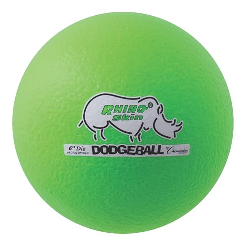 Champion Sports Rhino Skin Dodgeball (Single, Neon Green, 6")