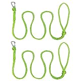 ISURE MARINE Corda da traino per kayak con clip per dock, resistente, corda intrecciata ideale per moto d'acqua, barche, kayak, set di due corde da 1/2 pollici di diametro x 2,1 m di lunghezza, verde