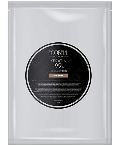 Ecobell Schütthaar Nachfüllbeutel Keratinfasern zur Haarverdichtung - 50g, Haarfarbe:Dark Brown - Dunkelbraun
